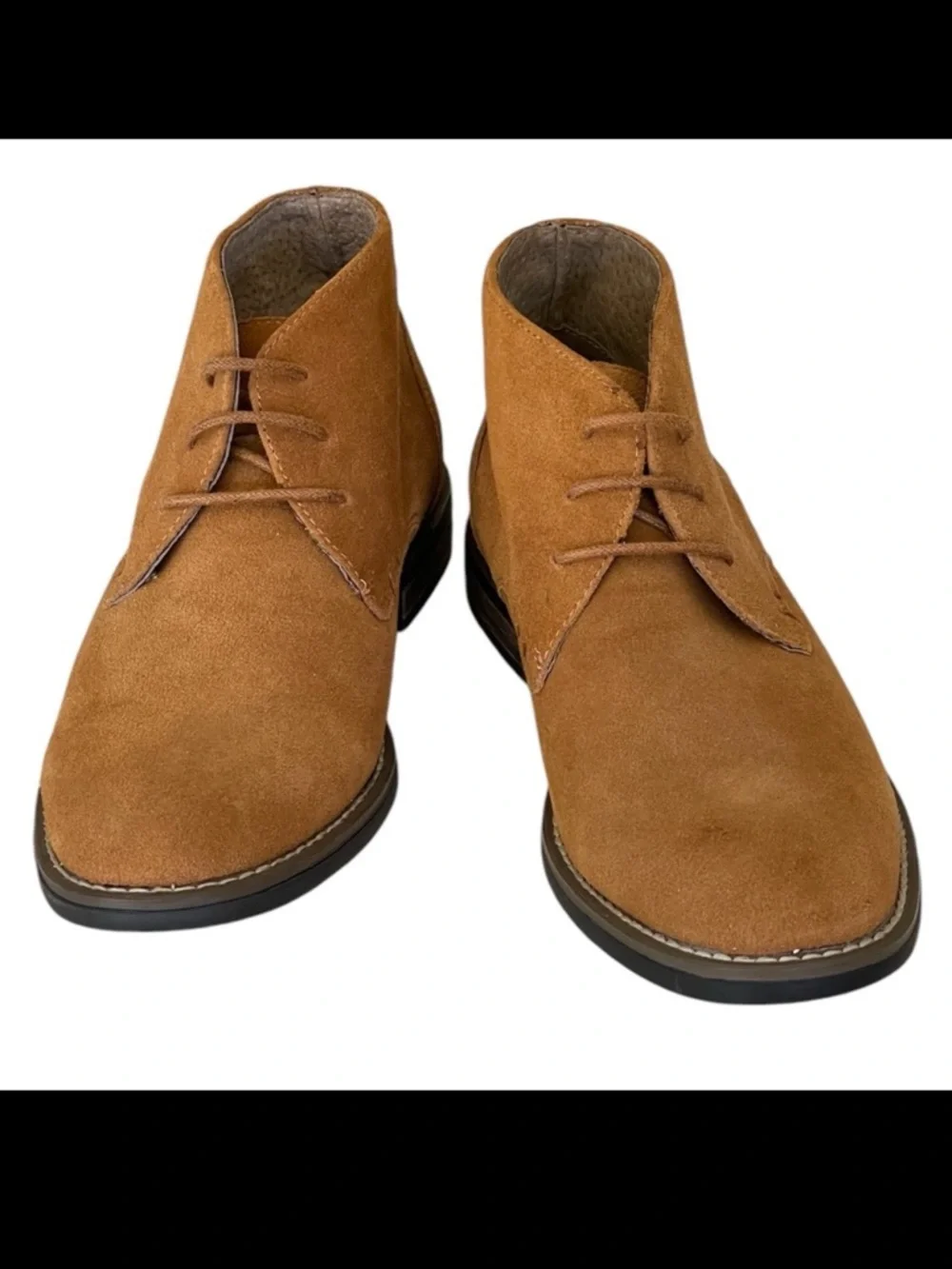 Bruno Marc Tan Suede Chukka Boots Men’s Sz 7 Lace Up Leather Lined Round Toe